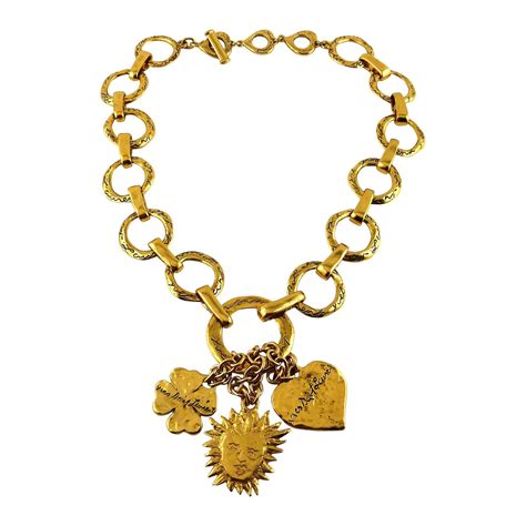 ysl charm necklace|YSL vintage necklace.